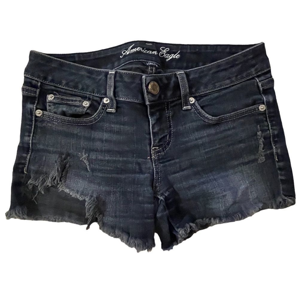 American Eagle ~ Dark Denim Cut Off Shorts ~ size 4